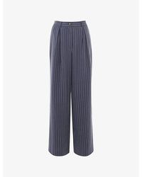 Whistles - Lottie Relaxed-Fit High-Rise Pinstripe Woven Trousers - Lyst