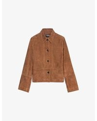 Zadig & Voltaire - Lessa Embossed-Logo Suede Jacket - Lyst