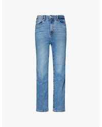 GOOD AMERICAN - Faded-Wash Straight-Leg Mid-Rise Stretch-Denim Blend Jeans - Lyst