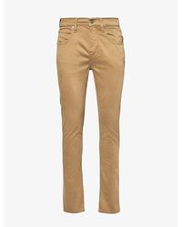 7 For All Mankind - Slimmy Tapered Slim-fit Stretch Cotton-blend Trousers - Lyst