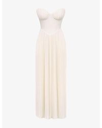 House Of Cb - Marcella Pleated Georgette Maxi Dress - Lyst