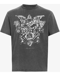 AllSaints - Covenant Gothic-print Organic-cotton T-shirt - Lyst