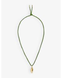 SANDRALEXANDRA - Pea In A Pod 18ct Yellow Gold-plated Brass And Silk Cord Pendant Necklace - Lyst
