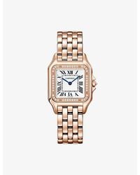 Cartier - Panthère De Medium 18Ct Rose- And Brilliant-Cut Diamonds Quartz Watch 27Mm - Lyst