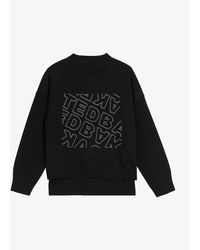 Ted Baker - Elonia Logo-embroidered Mock-neck Stretch-knit Jumper - Lyst