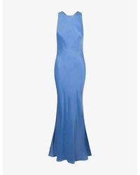 OMNES - Jai Draped-Back Satin Maxi Dress - Lyst