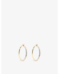 Yvonne Léon - Paire De Creoles 18ct Yellow-gold And 0.20ct Round-brilliant Diamond Hoop Earrings - Lyst