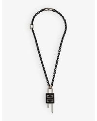 Givenchy - Lock Brass And Enamel Necklace - Lyst