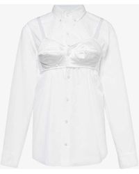 VAQUERA - Bra-detail Long-sleeved Cotton Shirt - Lyst