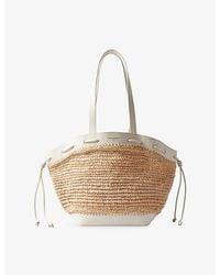 Claudie Pierlot - Branded Raffia And Leather Tote Bag - Lyst