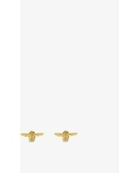 The Alkemistry Alex Monroe Teeny Weeny Bumblebee 18ct Gold Stud Earrings - Metallic