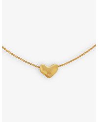 Monica Vinader - Heart-charm 18ct Yellow -plated Vermeil Recycled Sterling-silver Pendant Necklace - Lyst