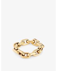 Alexander McQueen - Logo-engraved Brass Bracelet - Lyst