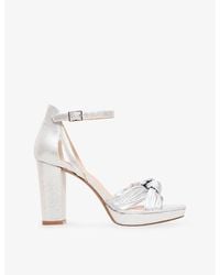 Phase Eight - Metallic Platform Sandal Heels - Lyst