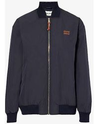 Miu Miu - Brand-patch Cotton-blend Jacket - Lyst
