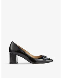 LK Bennett - Carpella Buckle-embellished Patent-leather Heeled Courts - Lyst