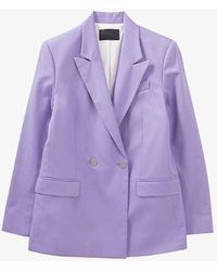 IKKS - Double-breasted Peaked-lapel Cotton-blend Blazer - Lyst