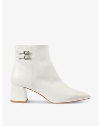 LK Bennett - Missy Buckle-Embellished Heeled Leather Ankle Boots - Lyst