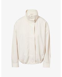Dissh - Rory High-Neck Cotton And Linen-Blend Track Jacket - Lyst