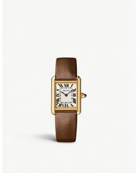 Cartier - Crwgta0054 Tank Louis Small Model 18ct Yellow-gold And Leather Quartz Watch - Lyst