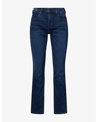 PAIGE - Normandie Straight-Leg Stretch-Denim Jeans - Lyst