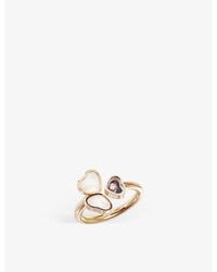 Chopard - Happy Hearts Wings 18Ct Rose- Mother-Of-Pearl And Diamond Ring - Lyst