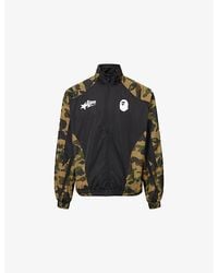 A Bathing Ape - Camo-Print Funnel-Neck Shell Jacket - Lyst