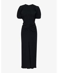 Victoria Beckham - Slim-Fit Ruched Stretch-Woven Maxi Dress - Lyst