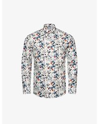 Eton - Signature Floral-print Regular-fit Cotton-twill Shirt - Lyst