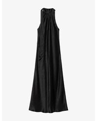 AllSaints - Beril Bias-Cut Satin Slip Maxi Dress - Lyst