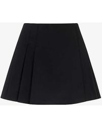 Whistles - Pleated Cotton Mini Skirt - Lyst