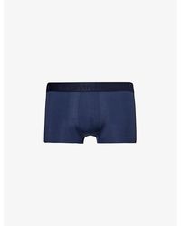 Calvin Klein - Branded-waistband Low-rise Stretch-woven Trunks - Lyst