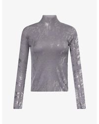CFCL - Soft Portrait Foil High-Neck Long-Sleeve Knit Top - Lyst