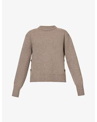 Bottega Veneta - Knot-button Round-neck Wool-knitted Jumper - Lyst