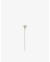 La Maison Du Couturier - Selda Small Evil Eye Chain 14Ct Rose- And Diamond Single Drop Earring - Lyst