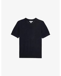 Reiss - Livy Short-Sleeve Silk And Linen-Blend Top - Lyst