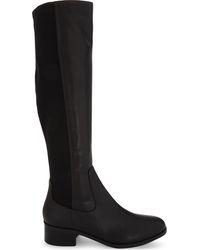LK Bennett Bella Stretch-panel Knee-high Leather Boots in Black | Lyst UK