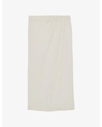 Reiss - Rosa Wrap-Front Cotton-Blend Maxi Skirt - Lyst