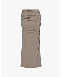 Entire studios - Surge Ruched Stretch-Jersey Maxi Skirt - Lyst