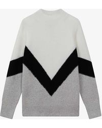 Reiss - Claude Colourblock Stretch-knitted Jumper - Lyst
