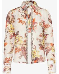 Zimmermann - Matchmaker Floral-print Linen And Silk-blend Shirt - Lyst