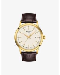 Tissot - T129.410.36.261.00 Classic Dream Pvd-Coated Stainless-Steel And Leather Quartz Watch - Lyst