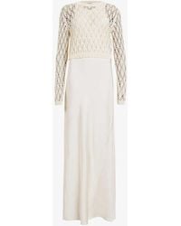 AllSaints - Erin Two-in-one Crochet-jumper Organic-cotton Maxi Dress - Lyst