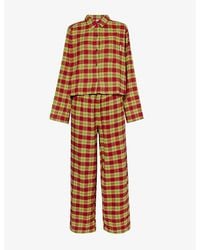 Savage x Fenty - Flannel Feels Check Cotton-Blend Pyjama Set - Lyst