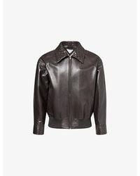 Bottega Veneta - Intrecciato Blouson Leather Jacket - Lyst
