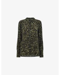 Whistles - Animal-Print Regular-Fit Woven Shirt - Lyst