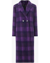 Whistles - Camila Checked Wool-blend Coat - Lyst