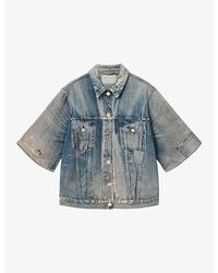 AllSaints - Juni Short-Sleeve Denim Shirt - Lyst