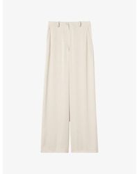 Claudie Pierlot - Straight-Leg Mid-Rise Satin Trousers - Lyst