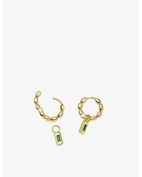 Missoma - Molten Gemstone Charm 18Ct-Plated And Onyx Hoop Earrings - Lyst